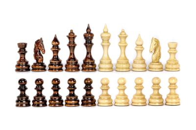 Chess Figures Klassískt lúxus viðarsett