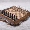 Skák með höfundarréttarvarið Mount Ararat Outline Olive Wood Set