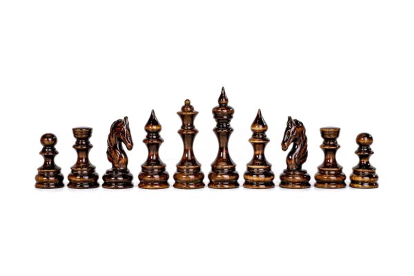 Chess Figures Klassískt lúxus viðarsett