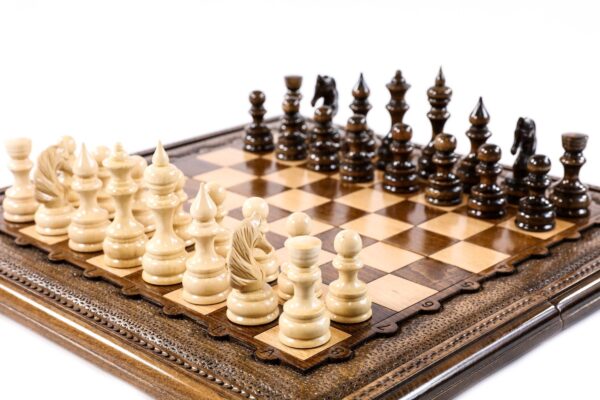 Klassískt Beech Wood Chess Lúxus Veggfóður