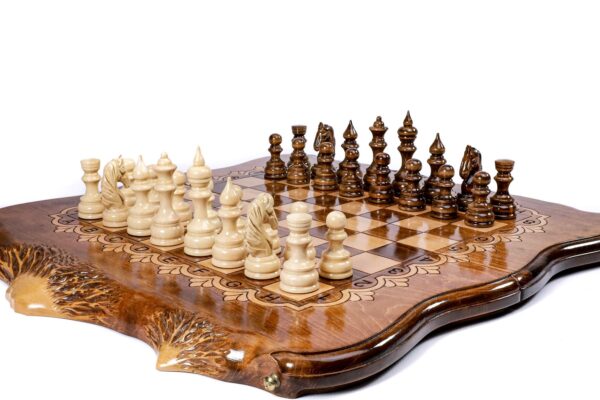 Skák-kotru með fléttumynstri Höfundarréttarvarið Mount Ararat Outline Chess Luxury Edition